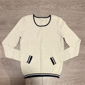 Garage Cream Sweater with Black Accents